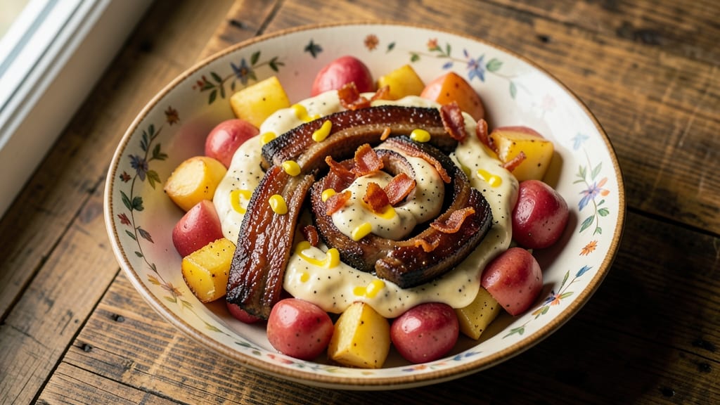 Baker's Ribs Potato Salad Recipe: Smoky Bacon and Mustard-Kissed Bites