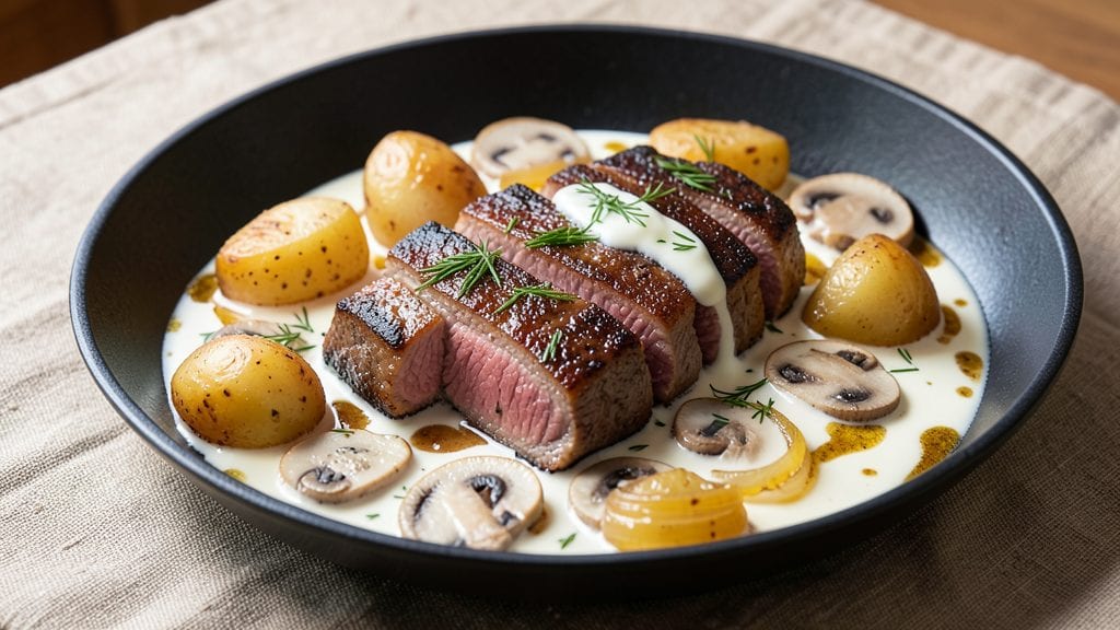 Beef Stroganoff With Potatoes Recipe: One-Pan Creamy Mushroom Magic