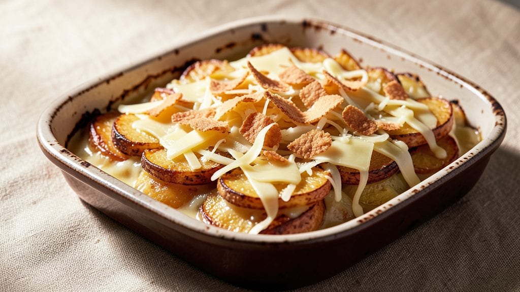 Bill Knapp's Au Gratin Potatoes Recipe: Crispy Vinegar-Kissed Crowns Over Melty Cheese