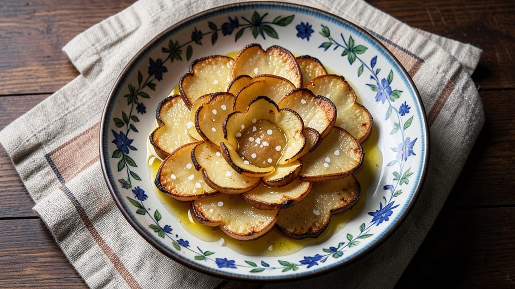 Blooming Potatoes Recipe: Vinegar-Kissed Crunch Over Creamy Hearts