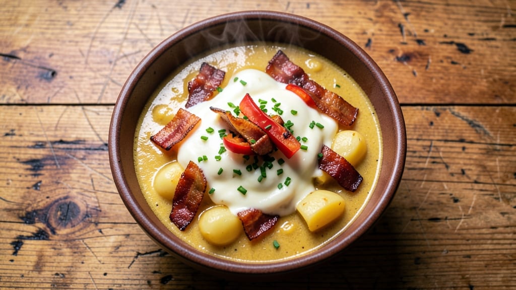 Chili's Loaded Potato Soup Recipe: Crispy Bacon Bits and Cheesy Pull-Apart Topping