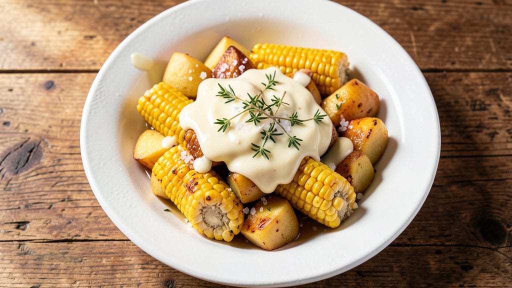 Corn and Potato Boil Recipe: Vinegar-Brightened Crisp Crowns Over Creamy Hearts