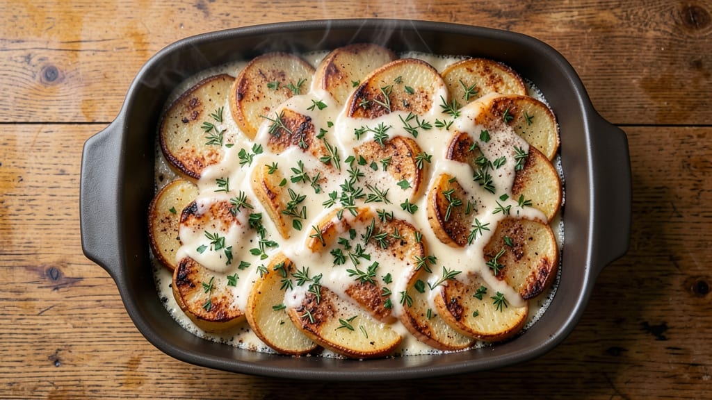 Ina Garten's Half Au Gratin Potatoes Recipe: Herb-Infused Layers With Golden Vinegar Glaze