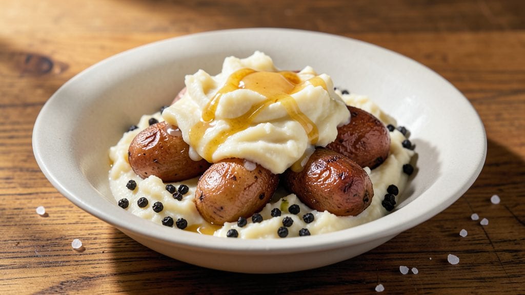Jeff Mauro's Mashed Potatoes Recipe: Vinegar-Kissed Crisp Crowns Over Silky Centers