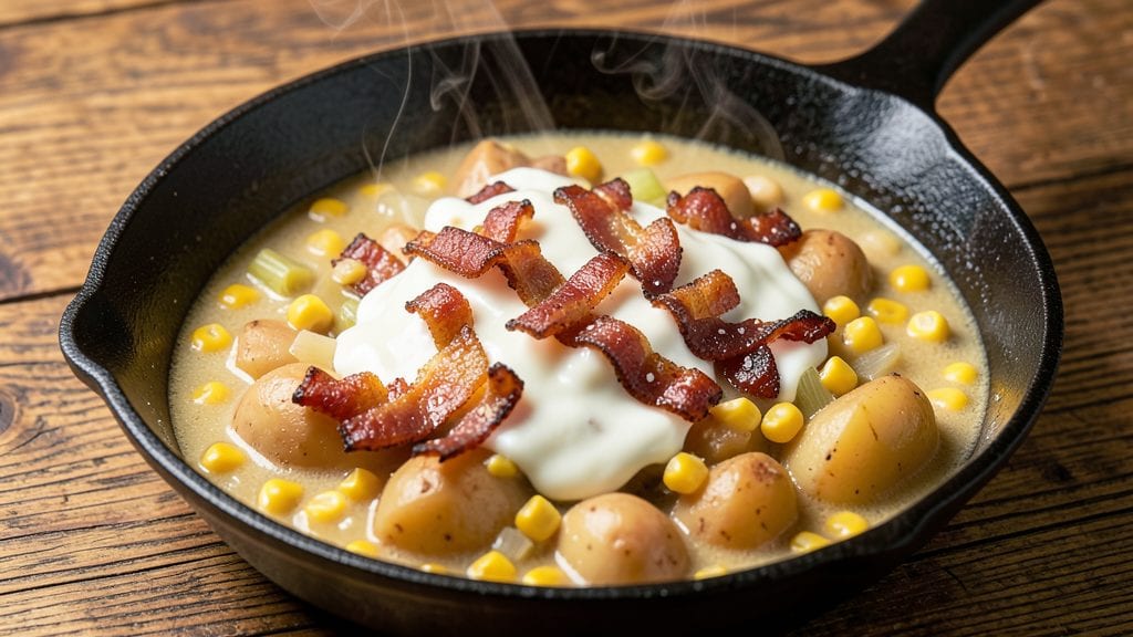 Old Fashioned Corn and Potato Chowder Recipe: Smoky Bacon and Herb-Infused Depth