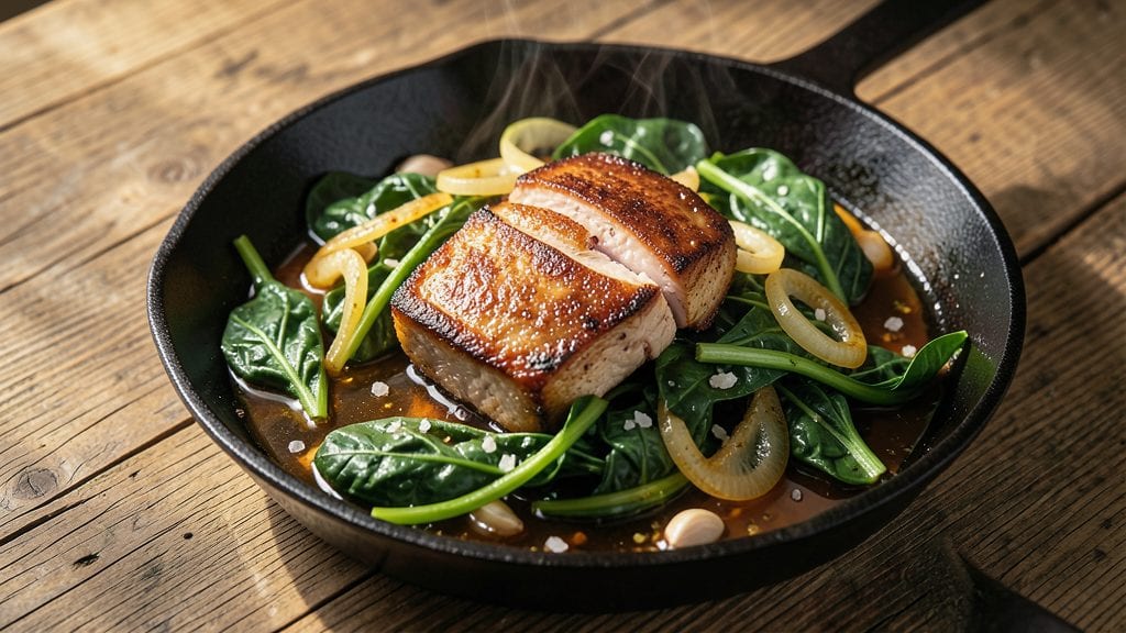 Potato Greens Recipe: Southern-Style Vinegar-Kissed Crunch Over Creamy Hearts
